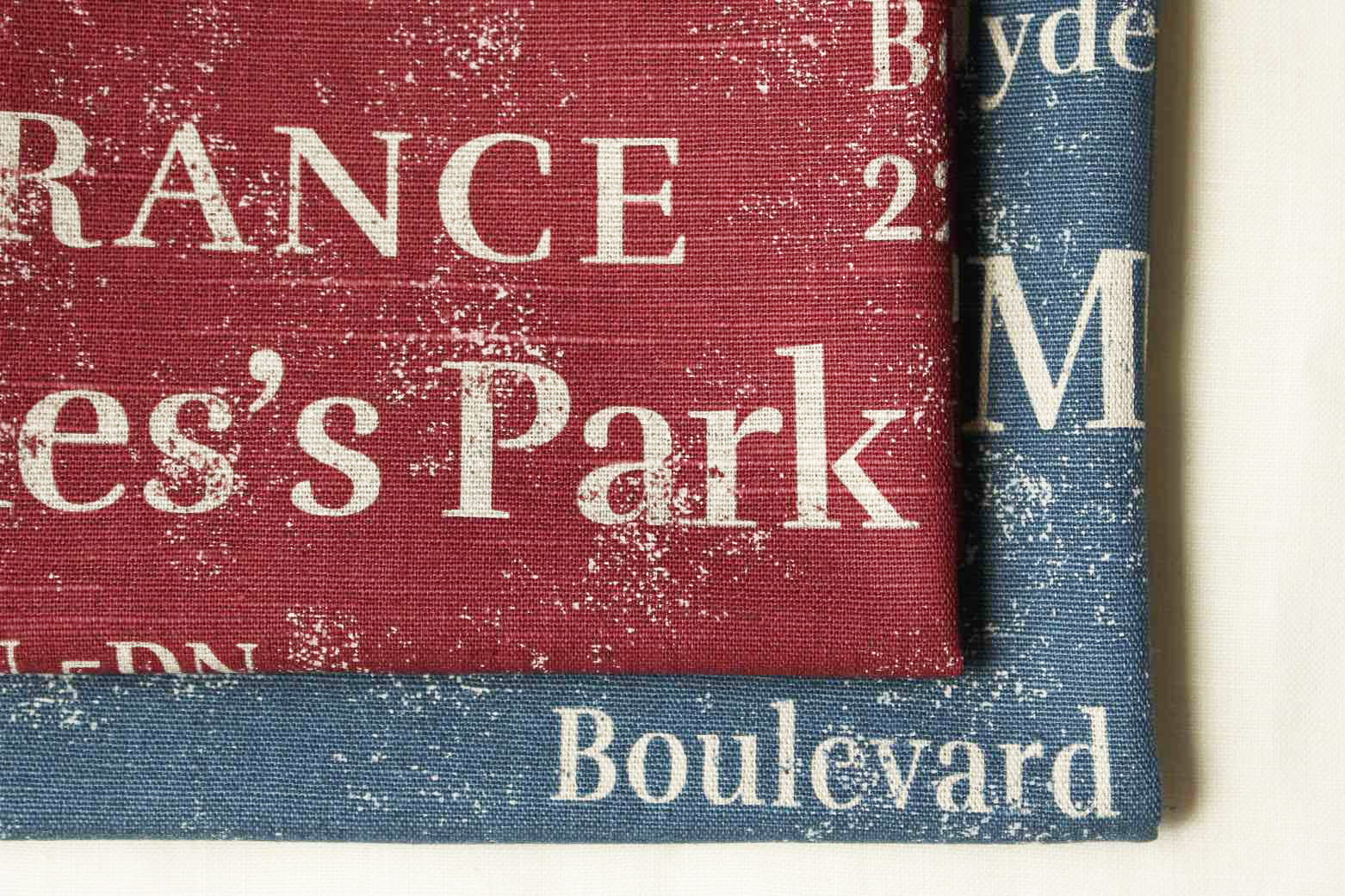 Jca綿麻ダブル巾英字柄ジェイムスパーク 2CセットC 赤<br />2c 赤+青