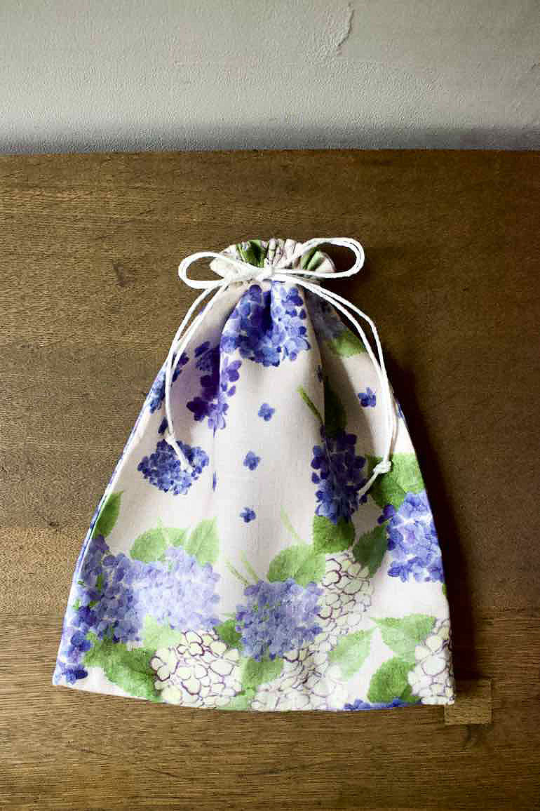 紫陽花の巾着セット<br />ネロリ