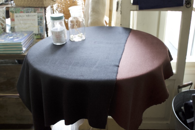 JWウールダブルフェイス ベック<br />ボルド-×黒