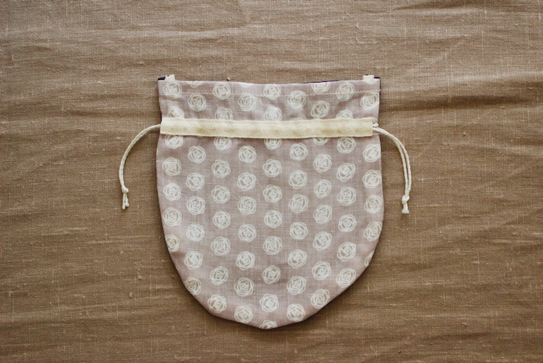 ポーチ巾着セット71<br />Rose Dotピジョングレ-