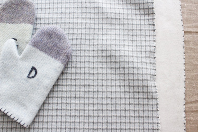 Jwウールビーバースモールチェックダブルフェイス2309<br />水色