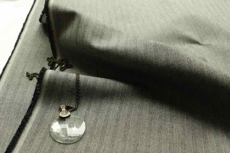 JC30双糸インディゴヘリンボーン<br />ダ-クBe × IB