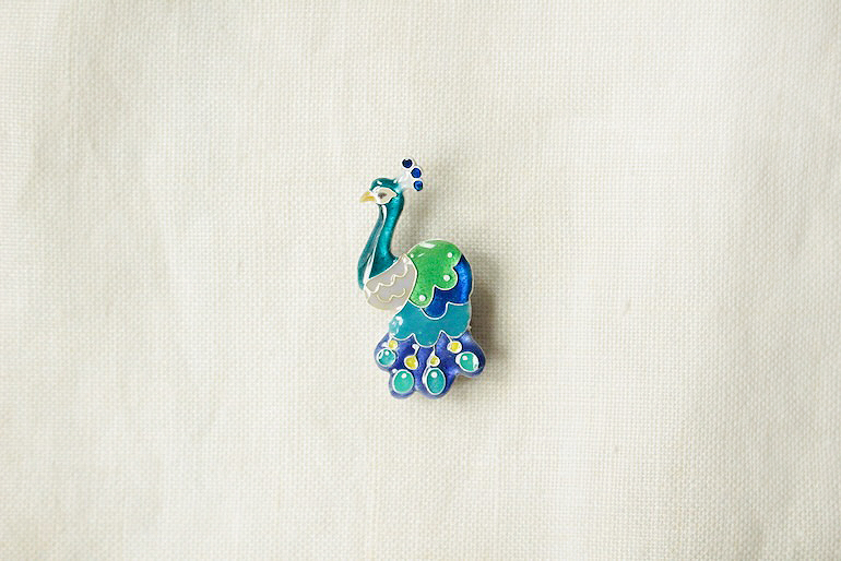 cherry bon bon　ブローチ<br />くじゃく2