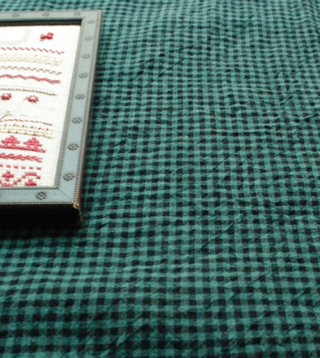 リネンコットンスモールギンガム3mm
緑×ネイビ-