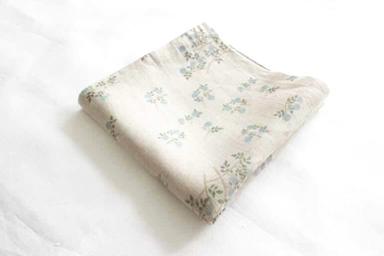 リネンプリントカットクロス35cm×35cm<br />青い薔薇Flax