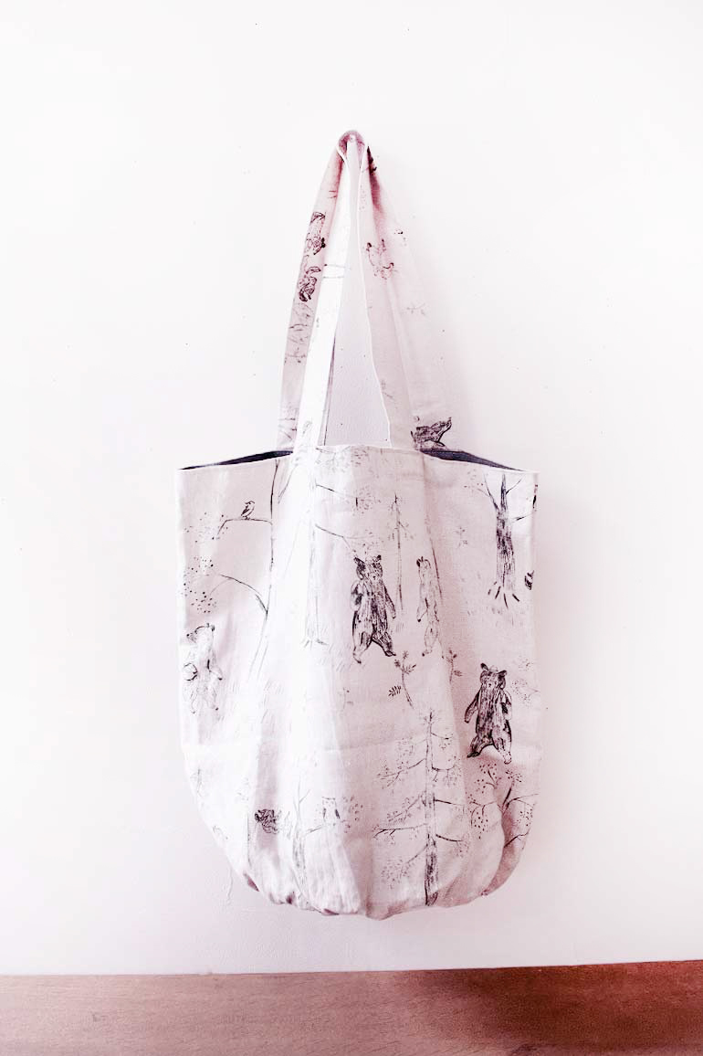 No.104丸底トートバッグセット<br />カムチャッカFlax焦茶