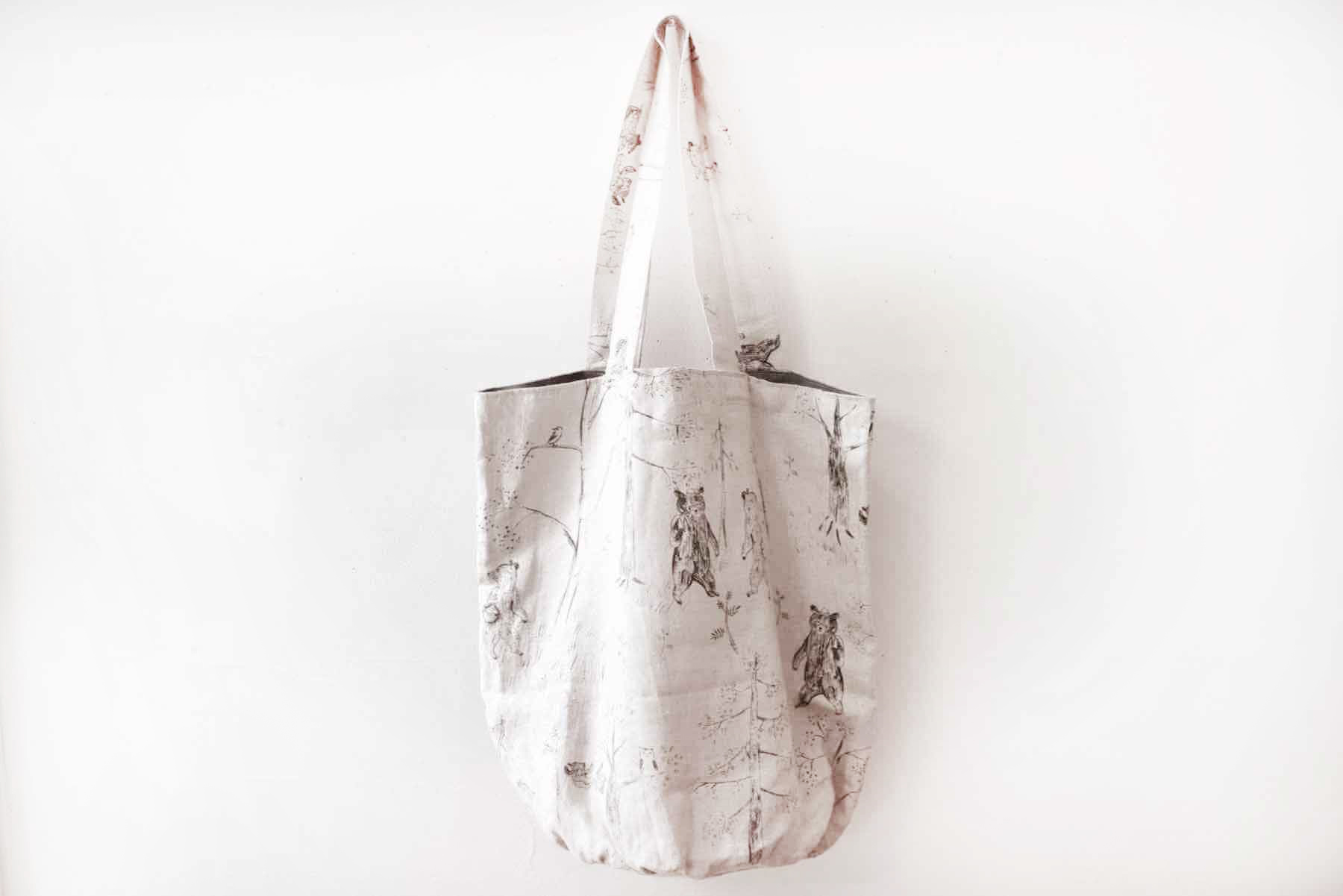 No.104丸底トートバッグセット<br />カムチャッカFlax焦茶