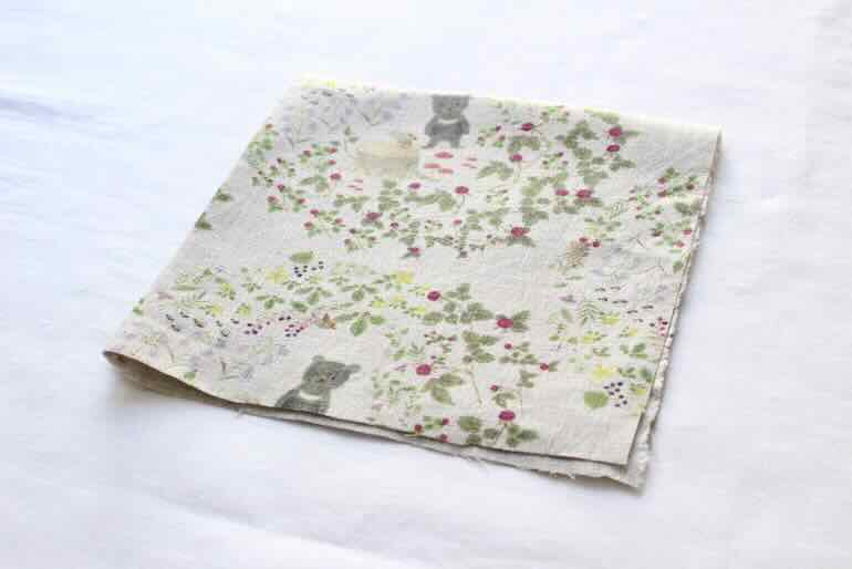 リネンプリントカットクロス35cm×35cm<br />ポ-ロFlax