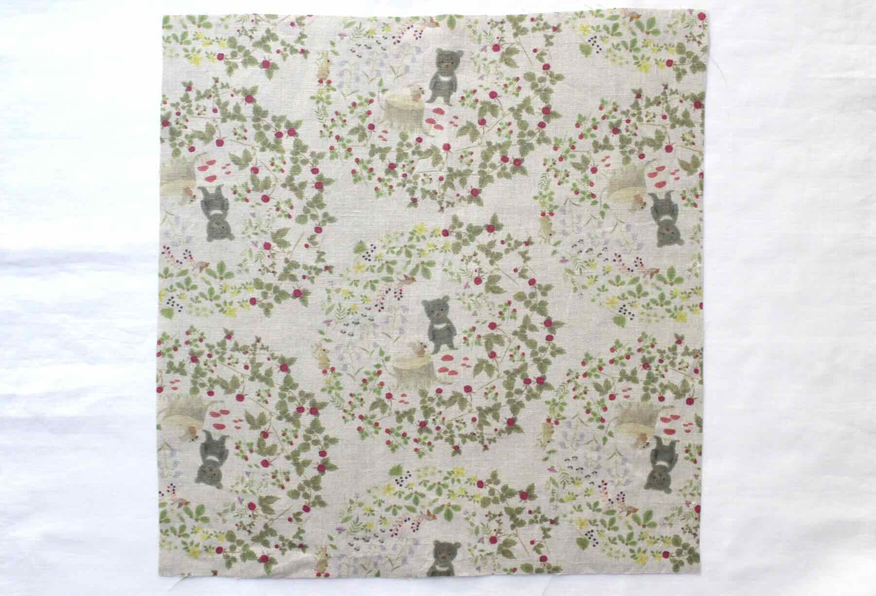 リネンプリントカットクロス35cm×35cm<br />ポ-ロFlax