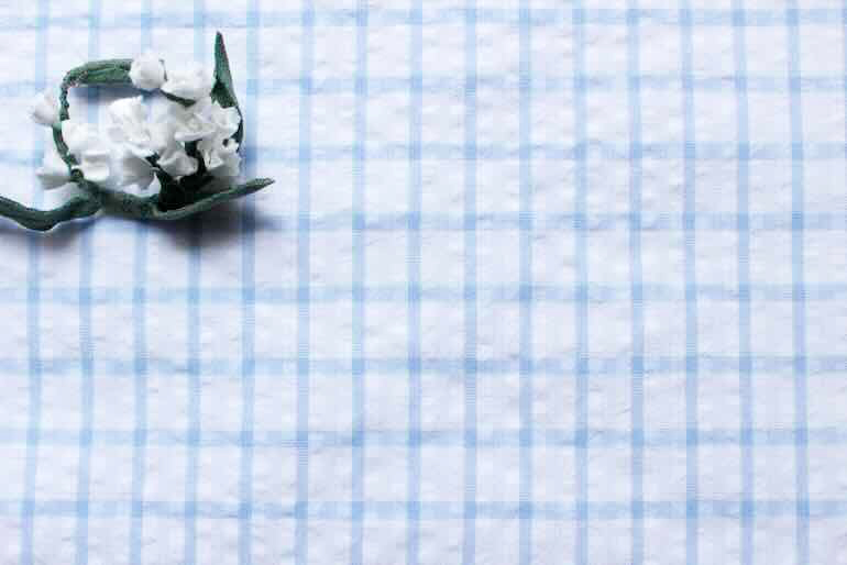 Jワッシャーチェック白×水<br />白-水色