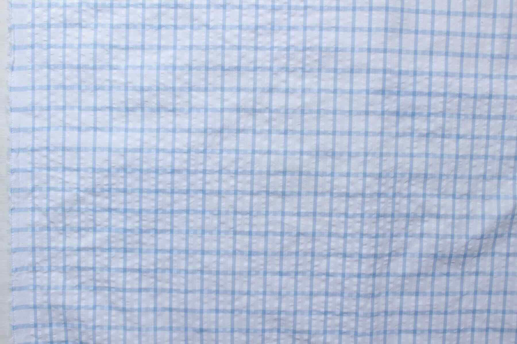 Jワッシャーチェック白×水<br />白-水色