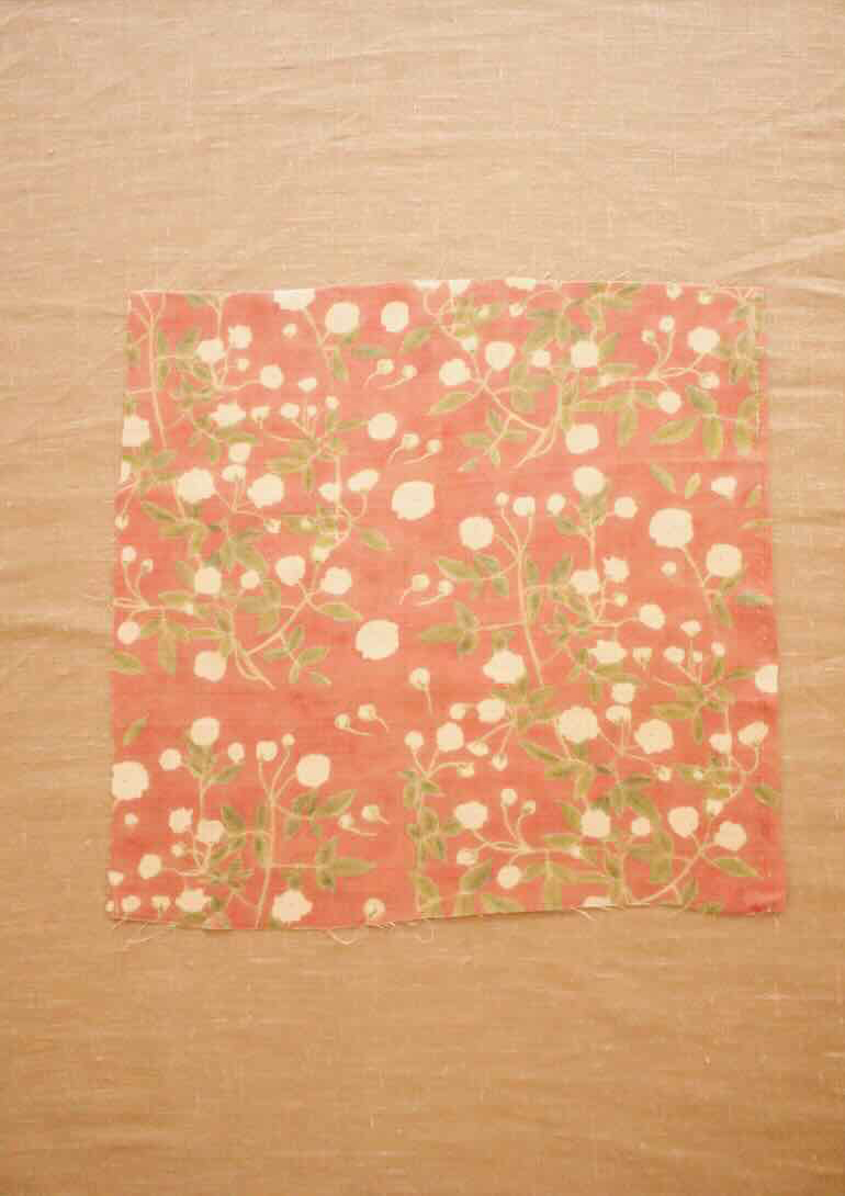 リネンプリントカットクロス35cm×35cm<br />モッコウバラベニカバ