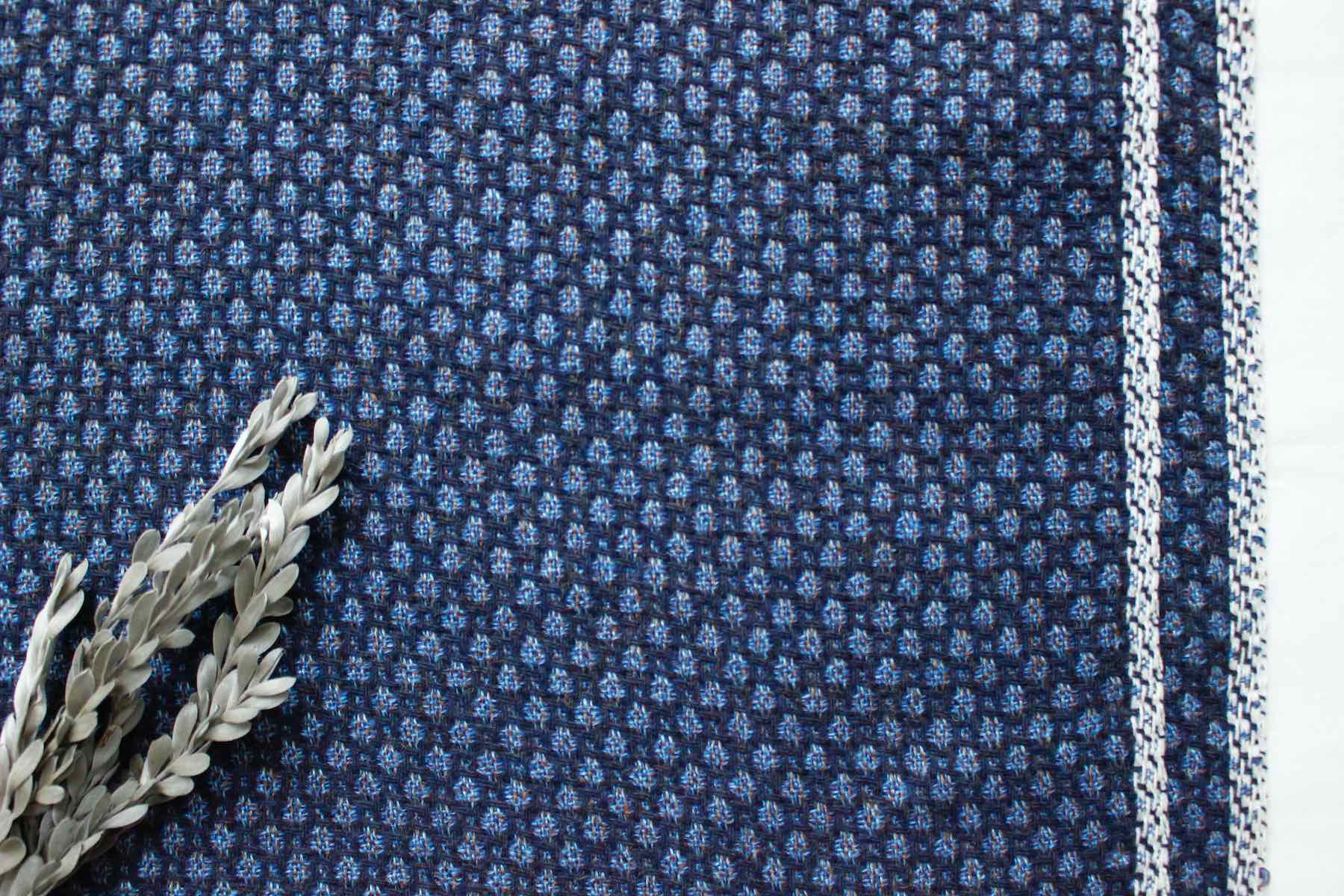 LINNETヘンプウールバーズアイー色多彩C4ダークブルー<br />ネイビ-×ダ-クブル-