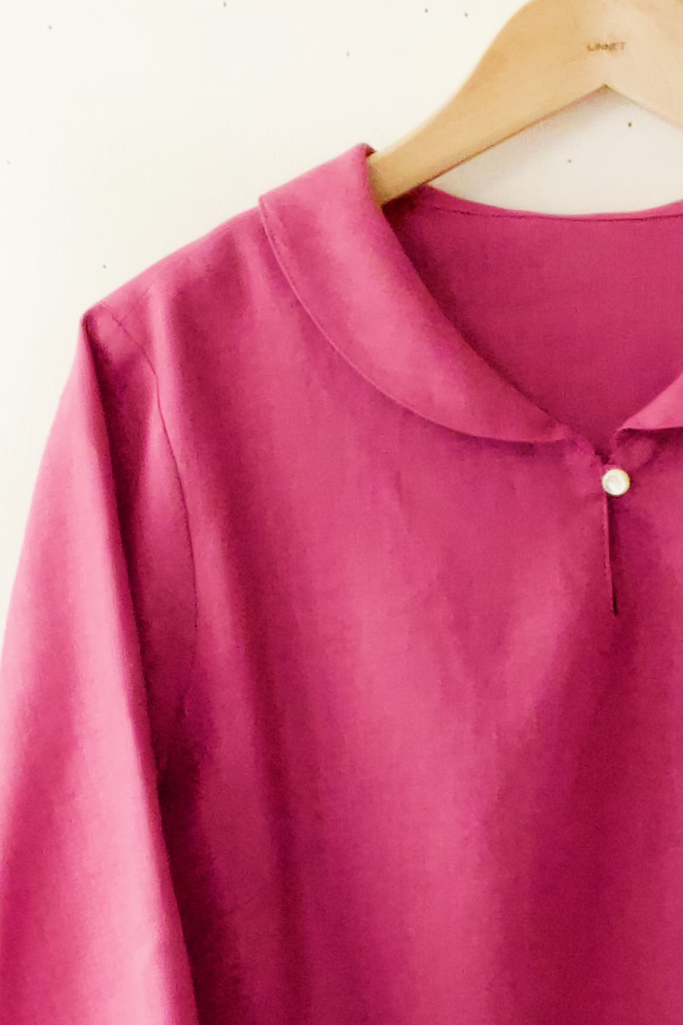 PD　No8へちま衿ブラウス<br />Fabインクベリ-