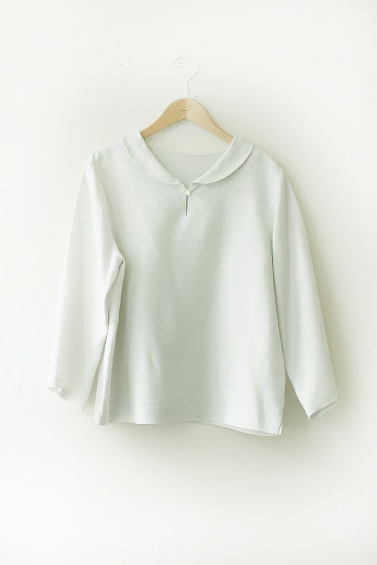 PD　No8へちま衿ブラウス<br />Fab ルピナス-L,XL