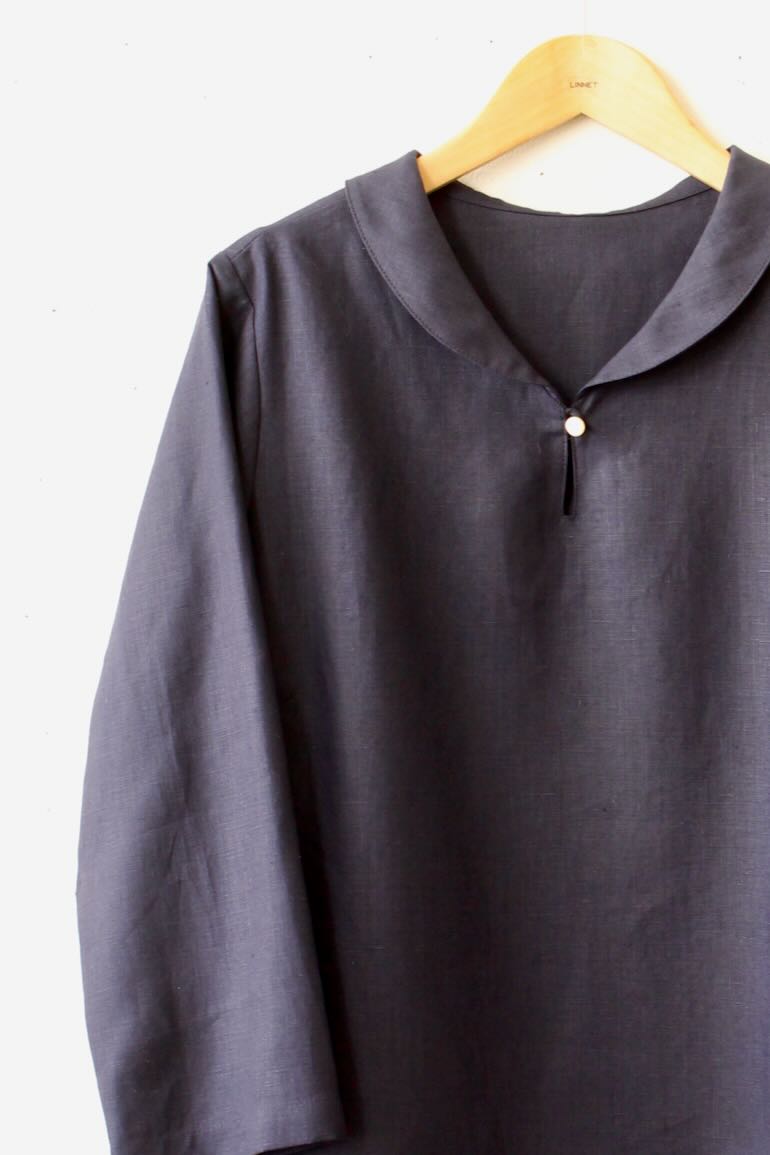 PD　No8へちま衿ブラウス着丈60cm<br />クラシックネイビ-
