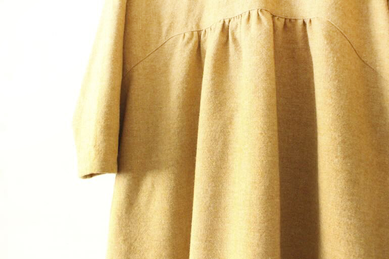 PDNo.120 フード付きワンピース　リネンウール<br />ジンジャ-イエロ-