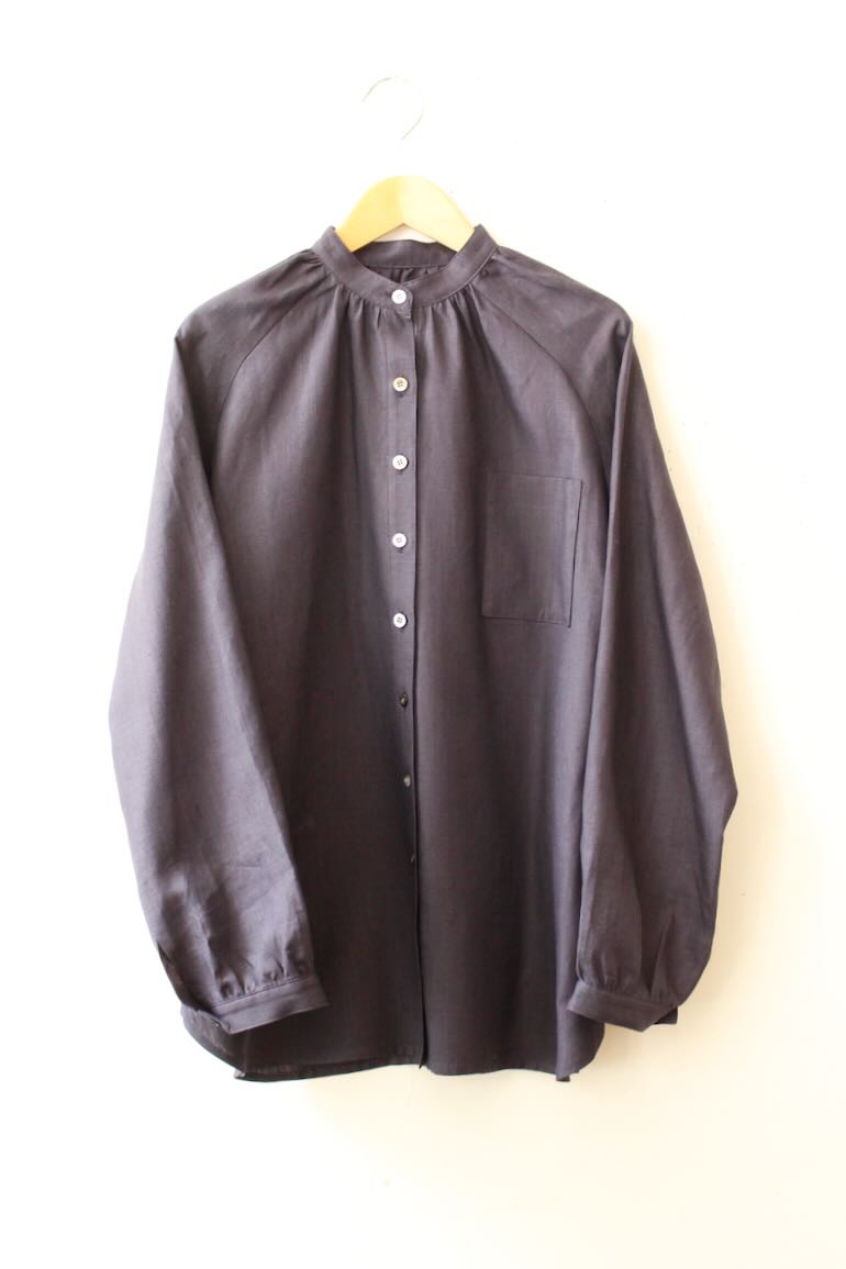 PD No.124ラグラン袖のスタンドカラーのブラウス<br />クラシック　オバジ-ン