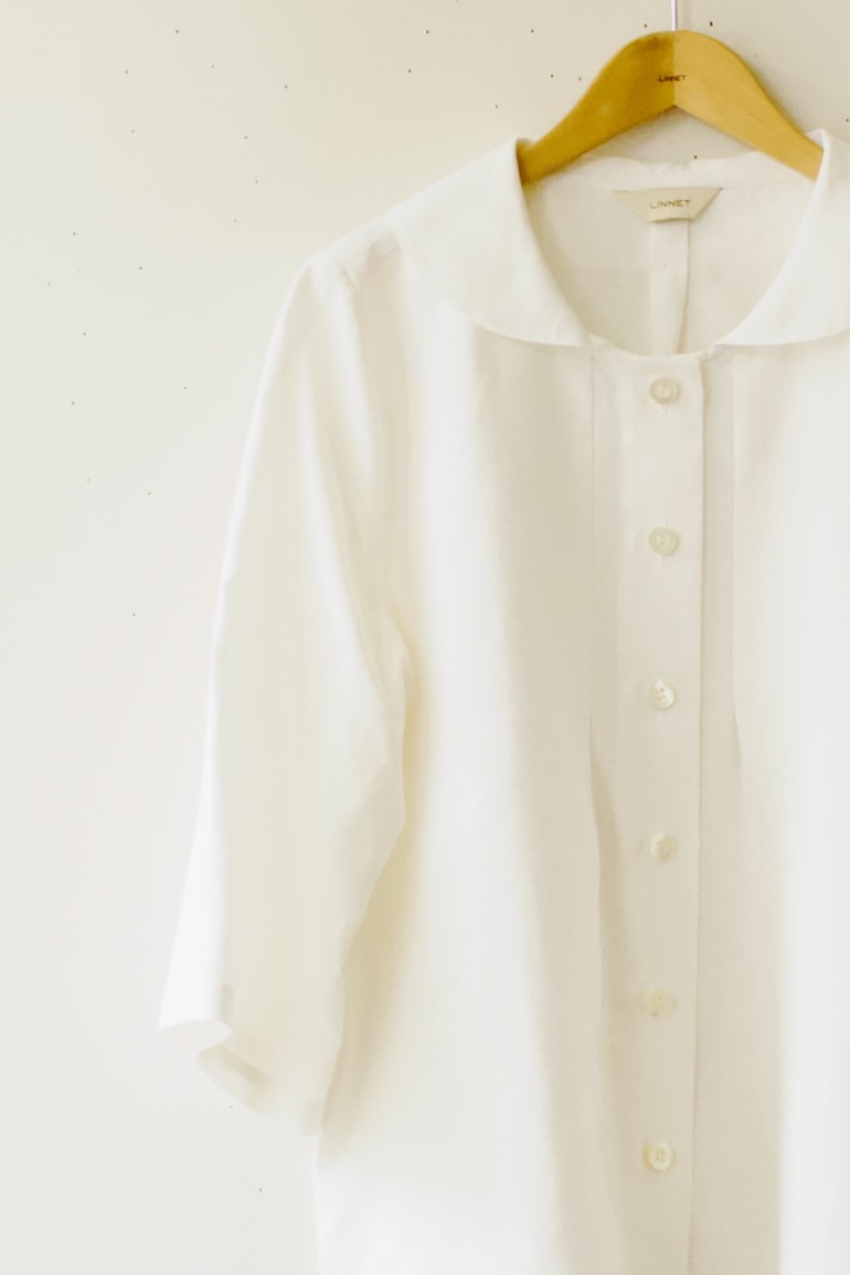 PDNo.126大きめヘチマ衿ブラウス　<br />クラシックスノ-ホワイト