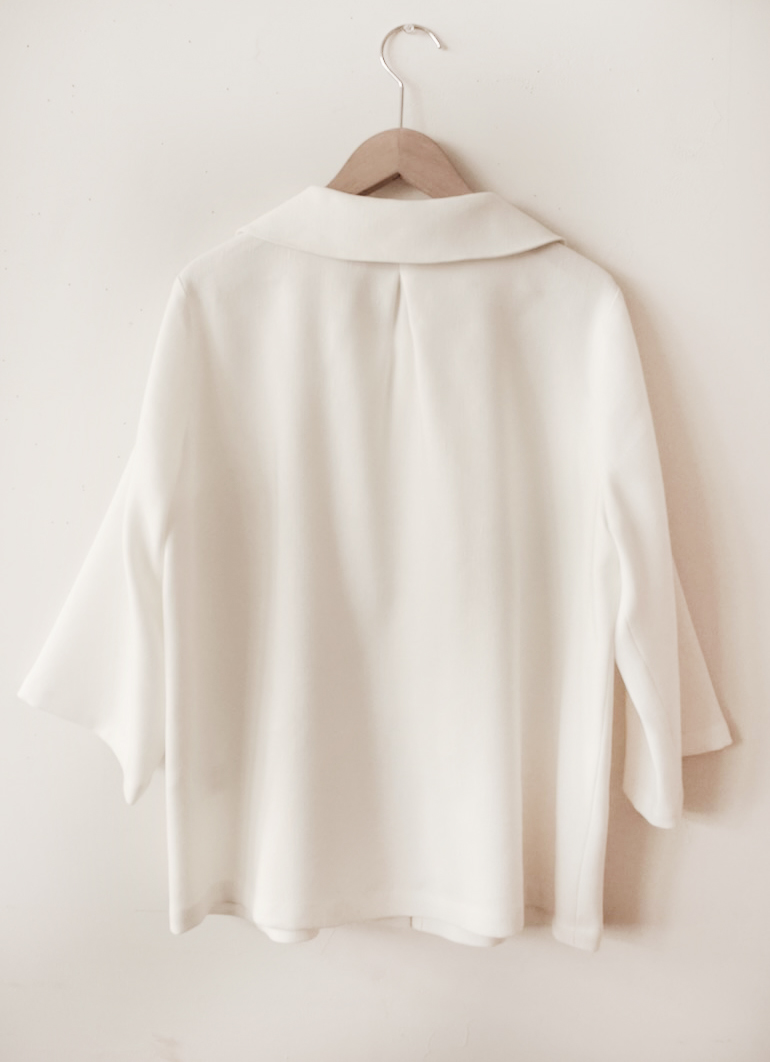 PDNo.126大きめヘチマ衿ブラウスリネンウール<br />OX白