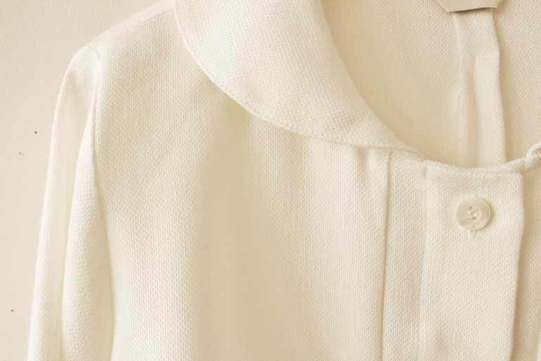 PDNo.126大きめヘチマ衿ブラウスリネンウール<br />OX白