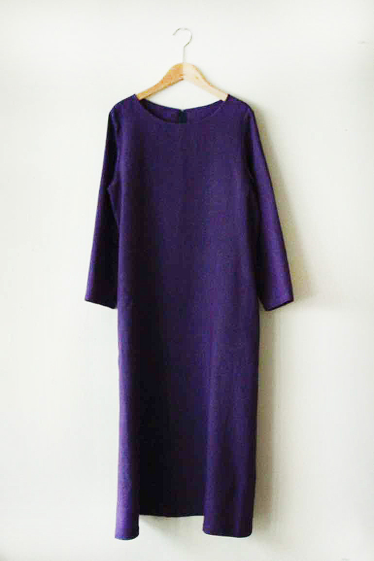 PDNo.131シンプルなAラインドレス<br />シャンブレイビオレット