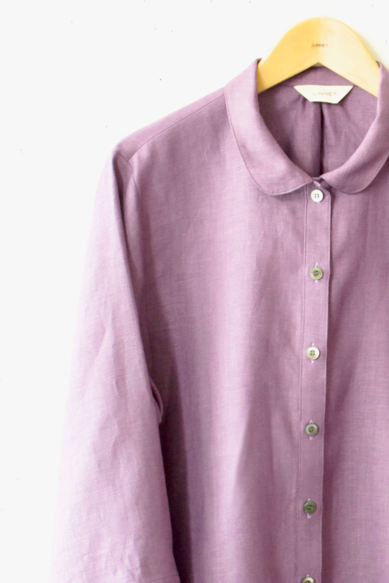 PD No.135小さな丸衿ブラウス　　7分袖<br />FABクレマチス