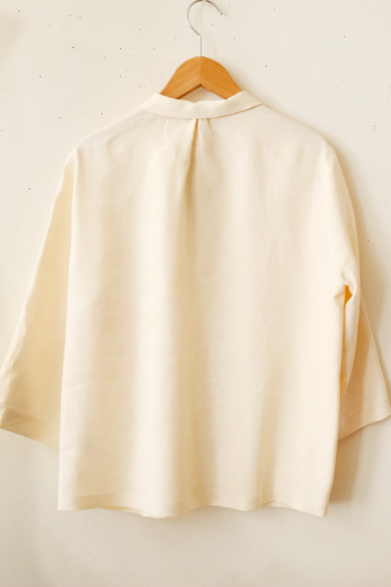 PD No.135小さな丸衿ブラウス 7分袖<br />FABシャンパン