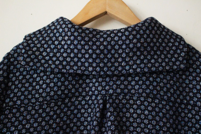 No140セーラーカラーのドレス　ヘンプウール<br />バ-ズアイ1Naブル-