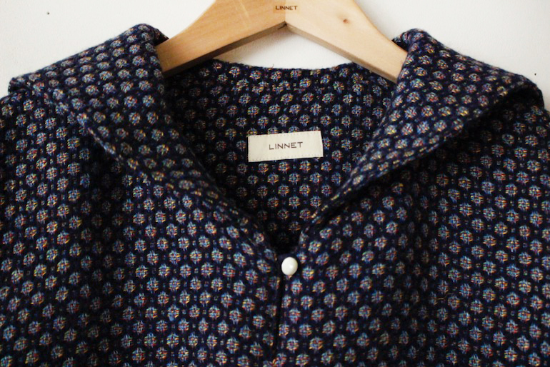 No140セーラーカラーのドレス　ヘンプウール<br />バ-ズアイ3赤na黄青緑