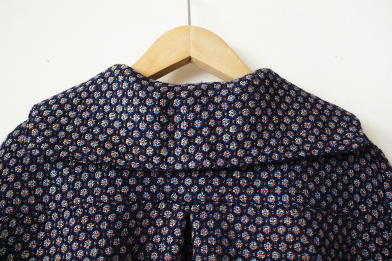 No140セーラーカラーのドレス　ヘンプウール<br />バ-ズアイ3赤na黄青緑