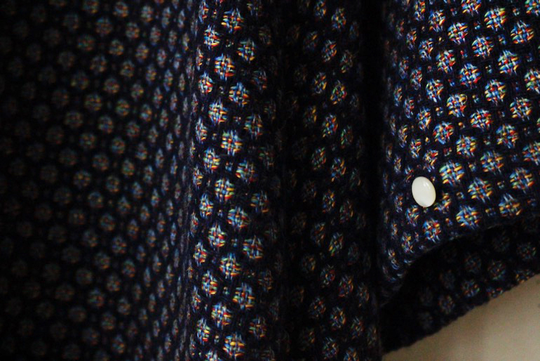 No140セーラーカラーのドレス　ヘンプウール<br />バ-ズアイ3赤na黄青緑