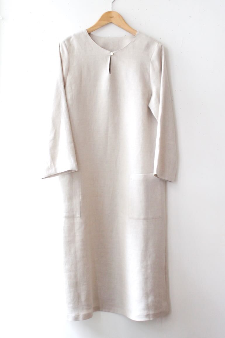 PD N25大きめポケットのワンピース<br />アンソレイエFlax