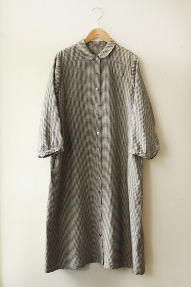 PDNo.74丸衿ドレス 七分袖<br />ウインドミルチェストナット