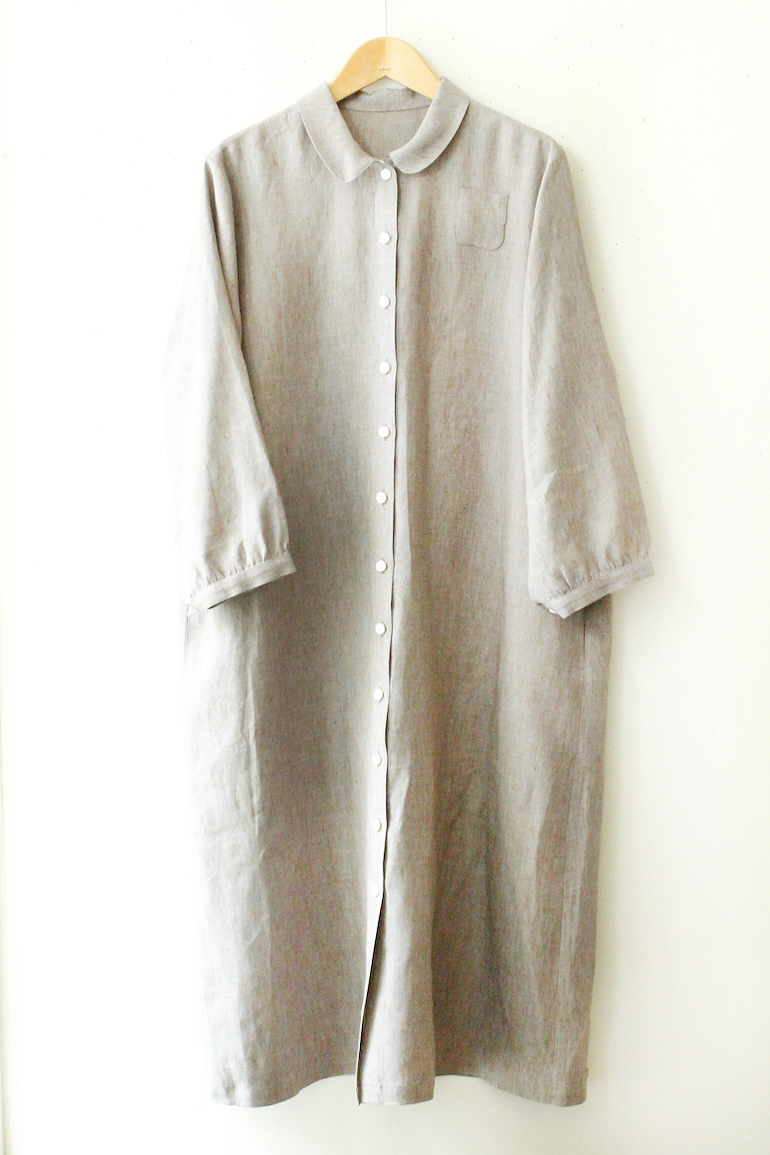 PDNo.74丸衿ドレス 七分袖<br />シャンブレイブル-シェ-ド