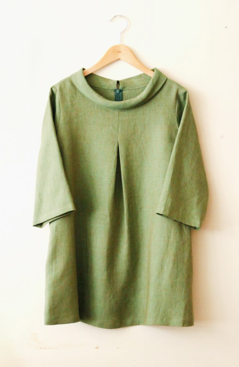 PDNo.77ロールネックAラインブラウス<br />シャンブレイタイム