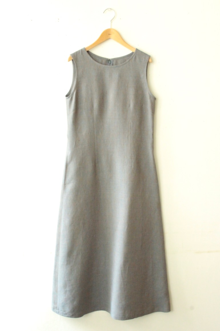 No.88シンプルワンピース(ノースリーブ)<br />シャンブレイケルティックブル-