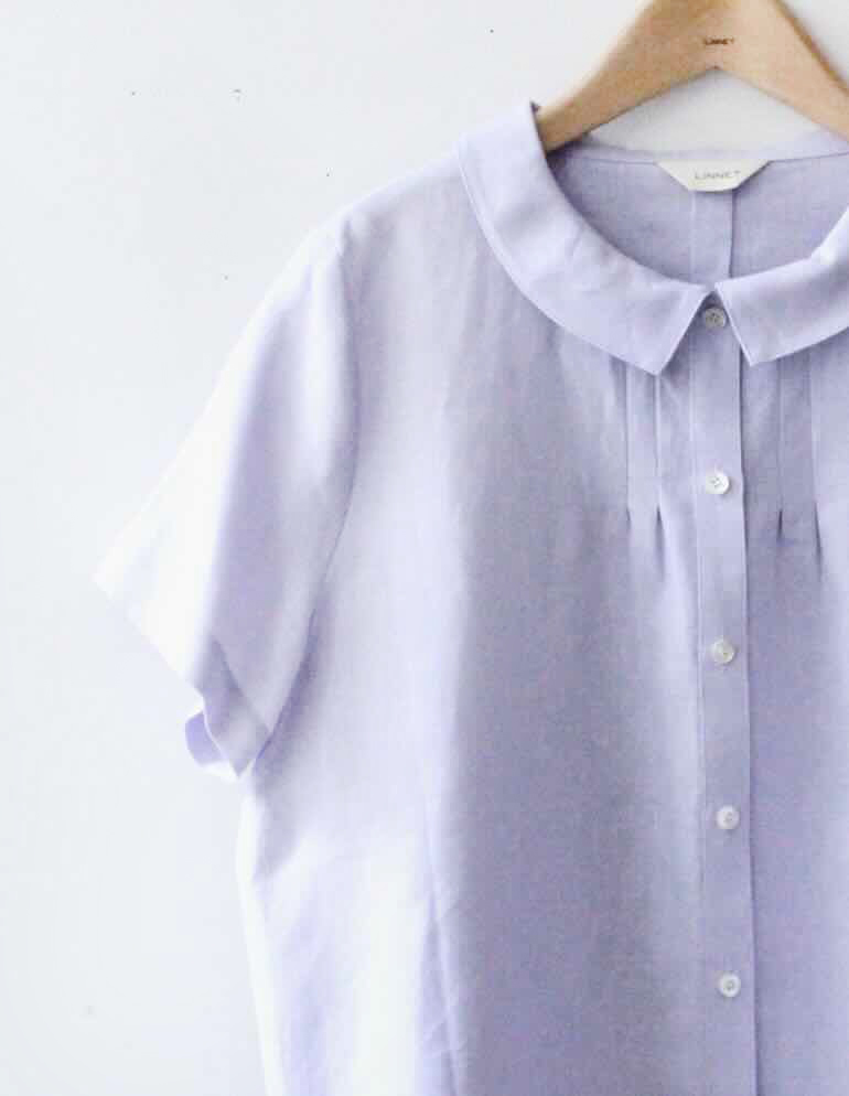 PDNo.94　小さなタックブラウス 半袖<br />Fab ラベンダ-