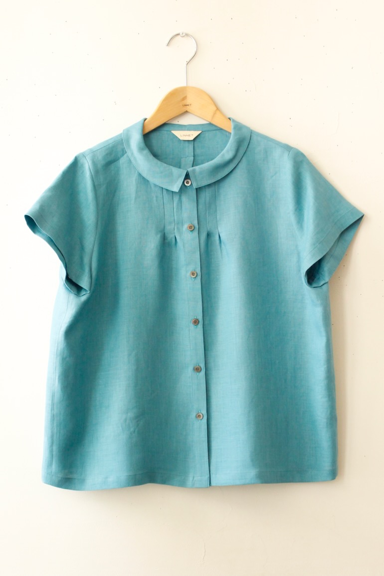 PDNo.94　小さなタックブラウス 半袖<br />Fab レイクブル-