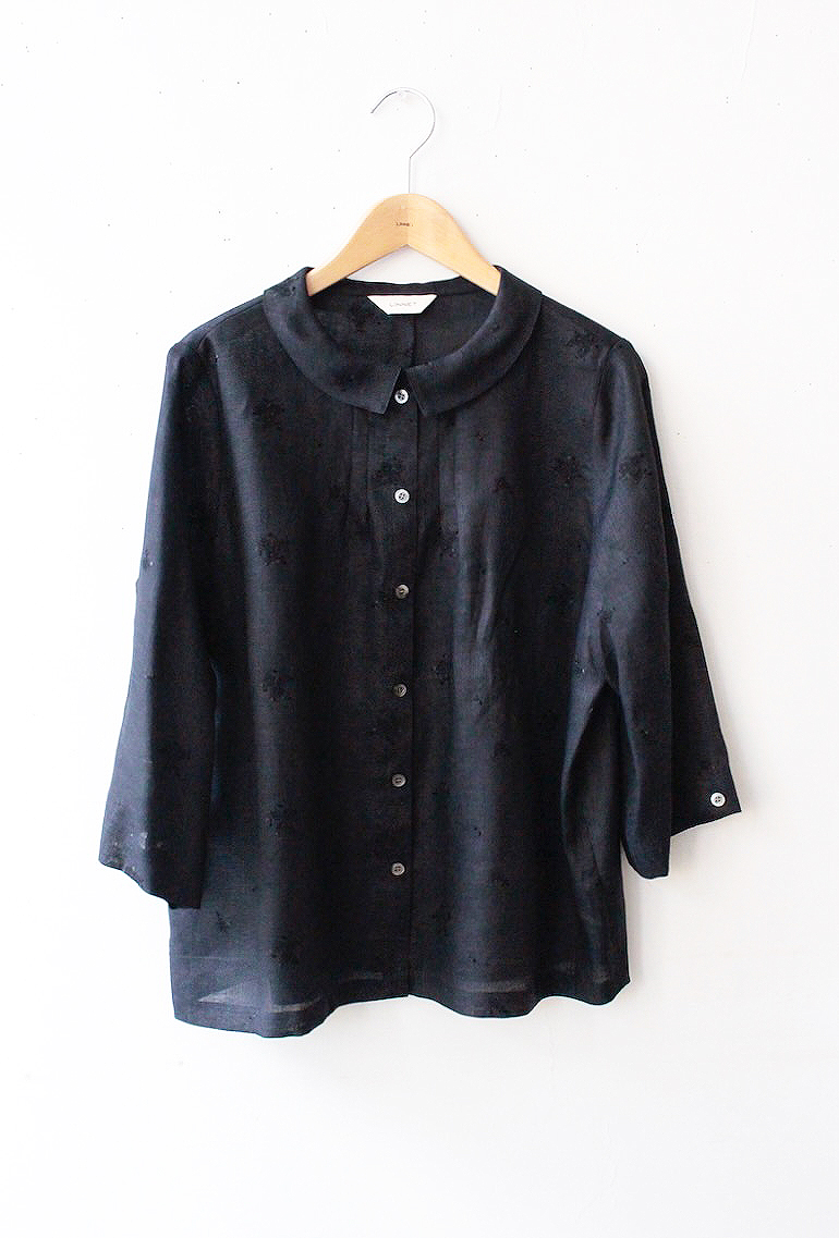 PDNo.94　小さなタックブラウス ７分袖<br />F刺繍ノエルブ-ケM