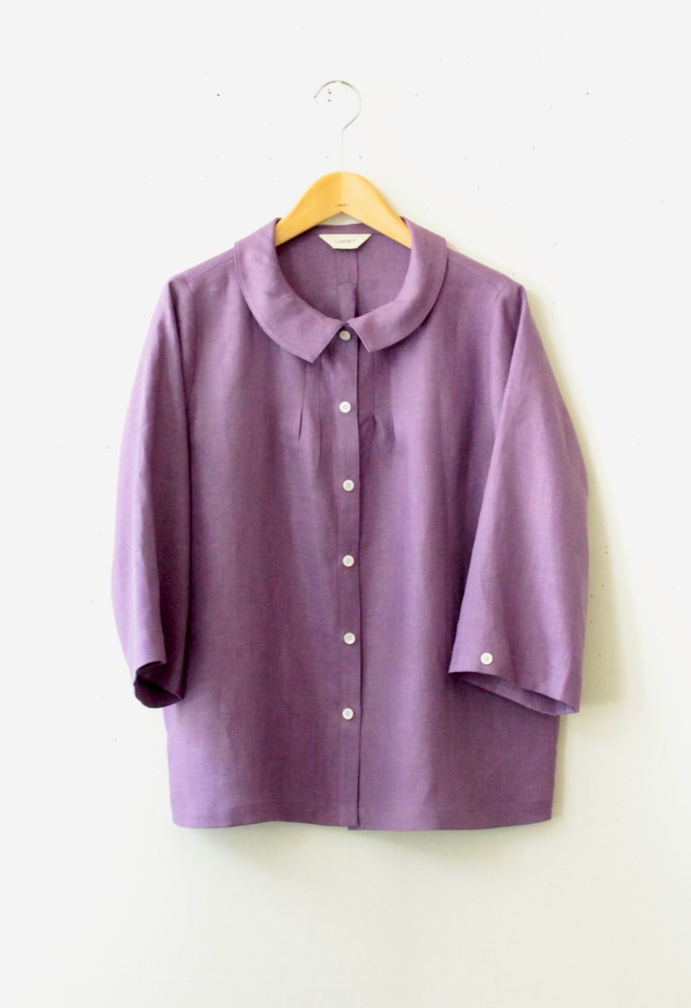 PDNo.94　小さなタックブラウス ７分袖<br />fabクレマチスLM