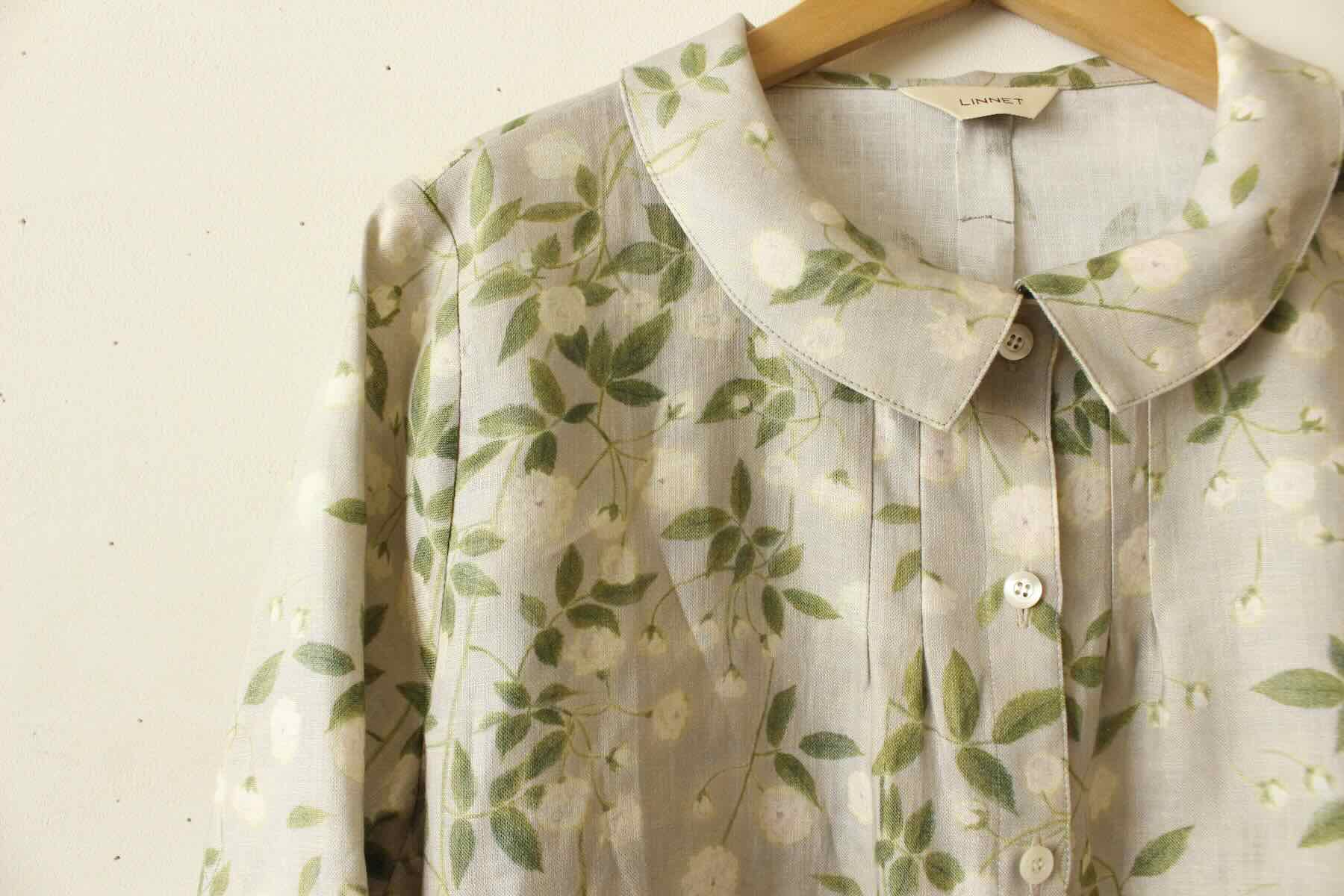 PDNo.94　小さなタックブラウス ７分袖　　<br />LPモッコウバラシルバ-グレ-