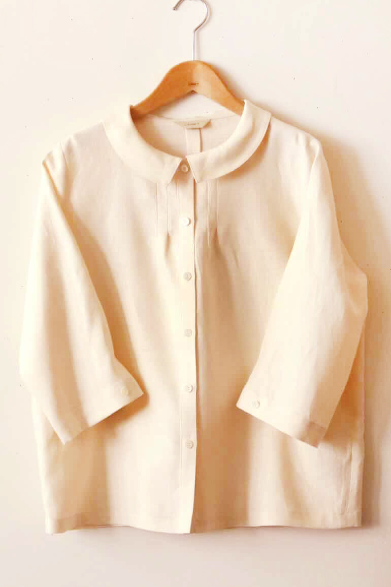 PDNo.94　小さなタックブラウス ７分袖　ML　<br />fabネロリ