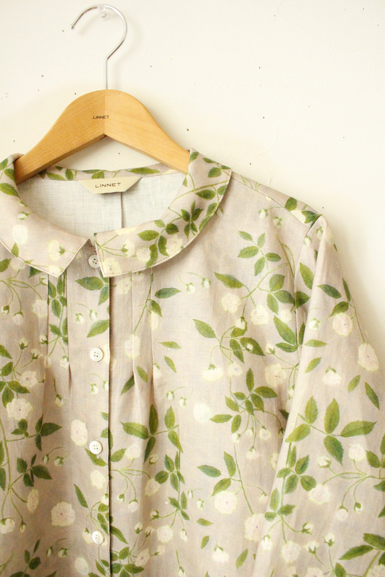 PDNo.94 小さなタックブラウス 7分袖  <br />モッコウバラシルバ-グレ-