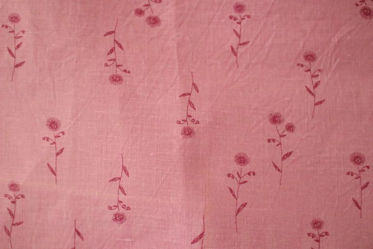 LINNETリネンプリント ハルジオン <br />ピンク