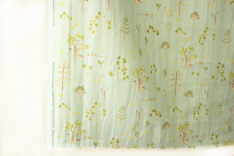 LINNET リネンプリント　木々<br />v