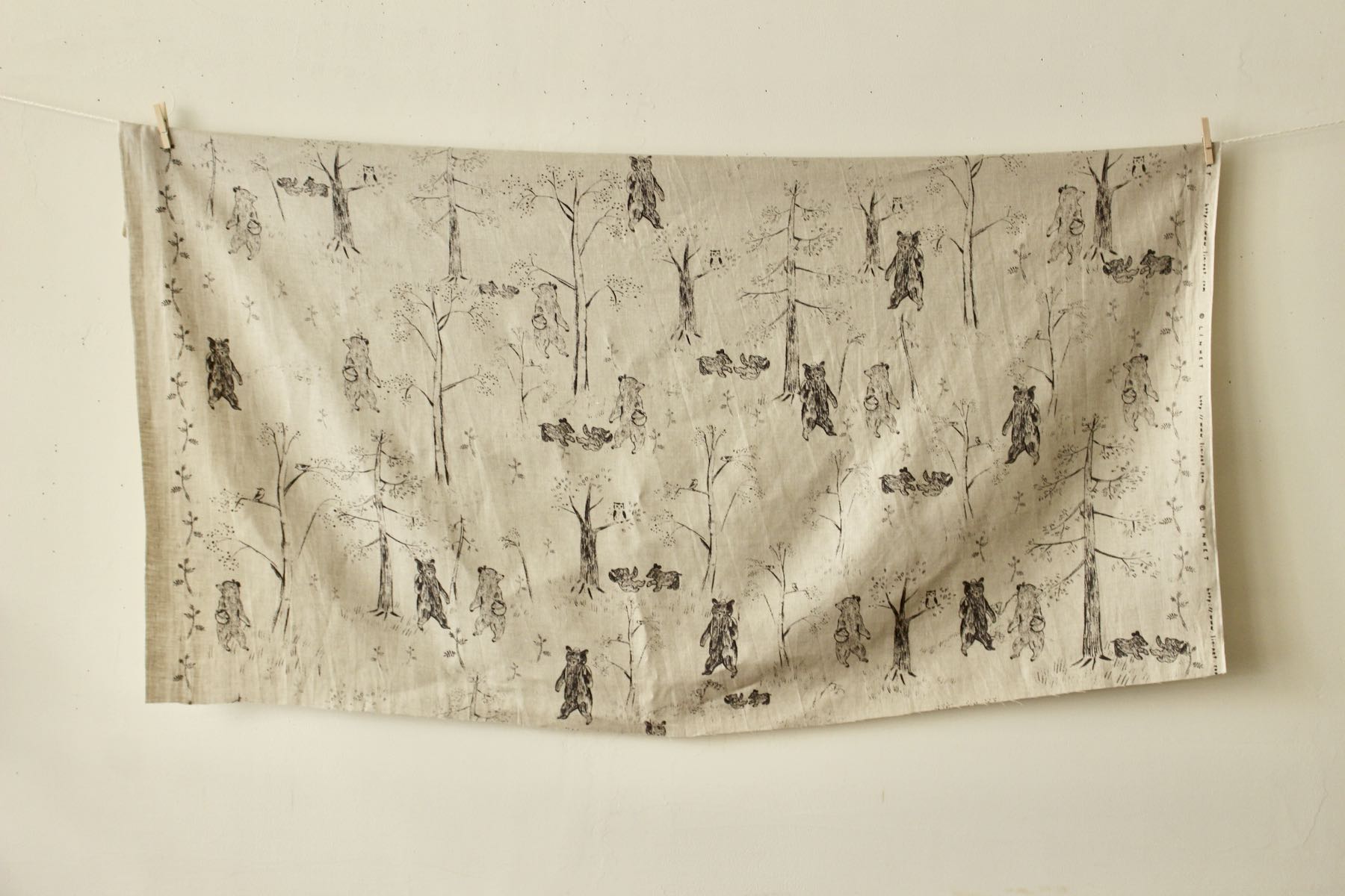 LINNET リネンプリント カムチャツカの森2<br />FLAX×焦茶