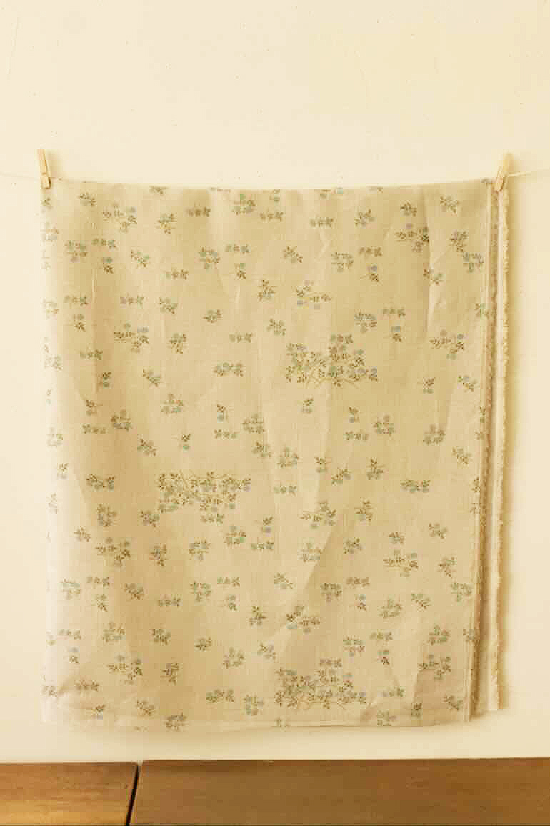 LINNET リネンプリント　青い薔薇<br />Flax