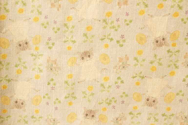 LINNET　リネンプリント　 シンバルと猫<br />Flaxブル-グレ-