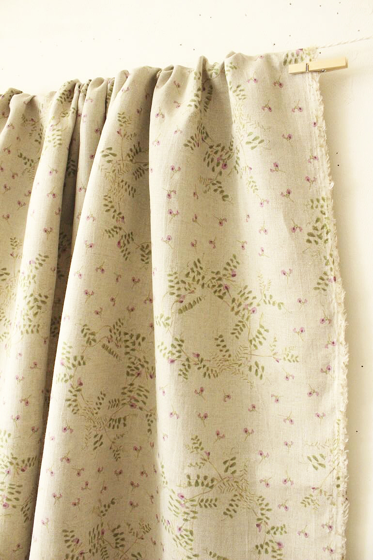 LINNET リネンプリント　カラスノエンドウ24<br />Flax